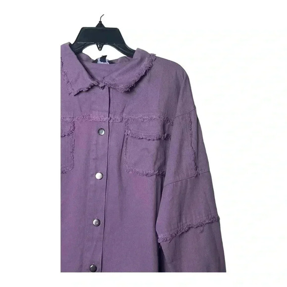 0636. J.NNA JEAN‎ JACKET LAVENDER IN COLOR WITH “ROCK AND ROLL” LETTER JACKET - Picture 4 of 11